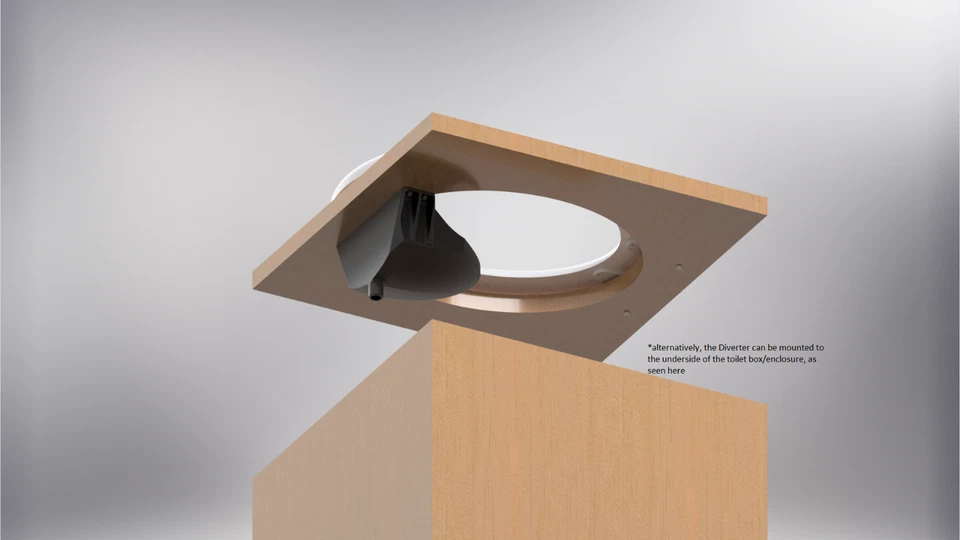 Desviador de orina de inodoro de compostaje hágalo usted mismo, modelo "desviador montado" Foto 2 de 4