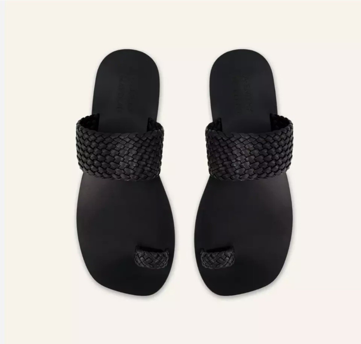 A.Emery x Matteau Sandals Carmen Black Woven Leather sz 40