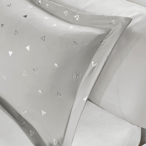 Intelligent Design Zoey Metallic Triangle Print Comforter Set - Picture 7 of 8