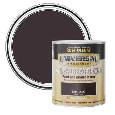 RUST-OLEUM Universal All Surface Paint Espresso Brown Gloss Brush Paint & Primer in 1 250ml
