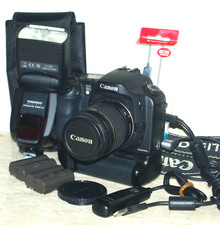 Canon EOS 10D 28-80EF Lens Batts Double Charger Flash Remote USB Bag ~ FREEPOST