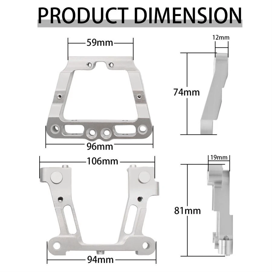 1 Stück Hinten Hauptrahmen Kit Silbrig Für 1/5 HPI Baja RV KM 5B Rc Autoteile - Bild 2 von 4