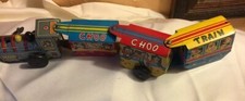 Antique Line Mar Toys Tin Japan Choo Choo Circus Wind Up Train Used Works Some