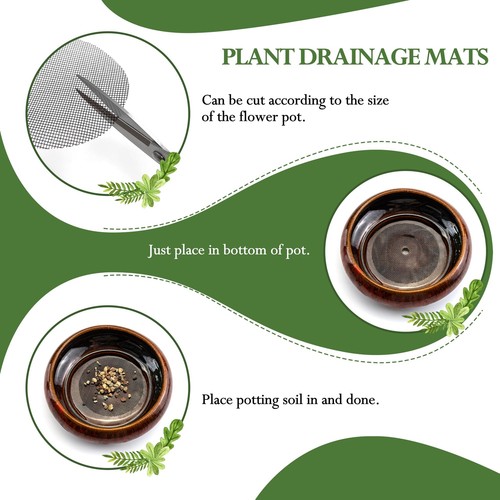 100 PCS Flower Pot Hole Mesh Pad 2/4 Inch Round Plant Pot Drainage Mat Plant ... - Picture 5 of 7
