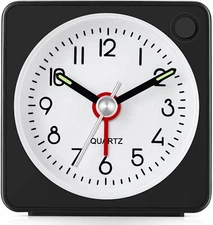 Jisile Travel Analog Alarm Clock 2.25 inch Ultra Small Clock with Snooze and ...