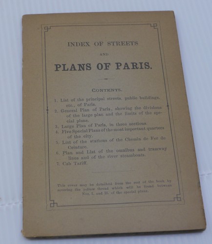 1891 BAEDEKER'S PARIS & ITS ENVIRONS, HC TRAVEL BOOK w MAP PLANS BOOKLET - Picture 2 of 9