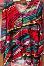 #1091  Attitudes by Renee Regular Como Jersey Cascade Front Tunic Size XS