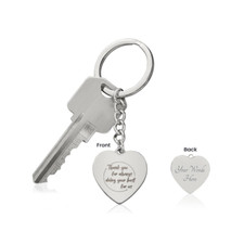 Engraved Heart Keychain - Thank You