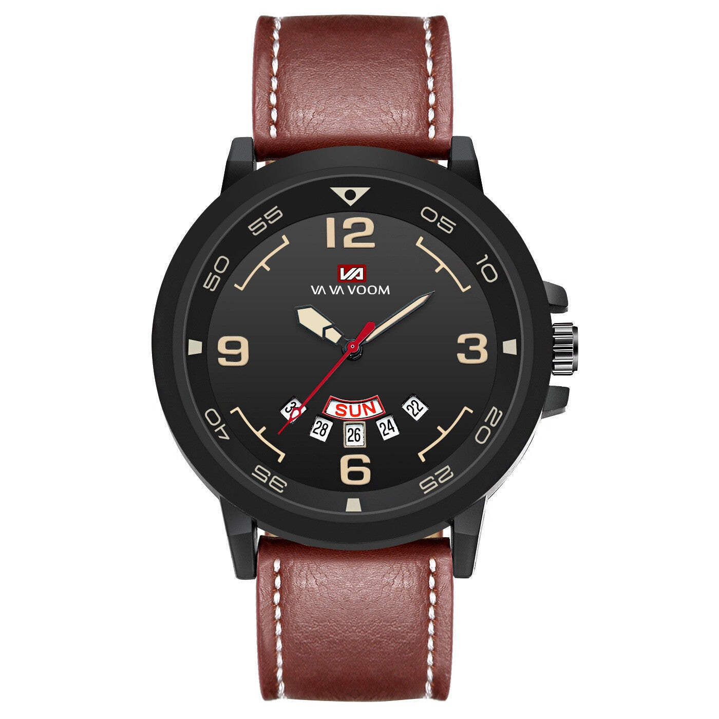Men's Waterproof Sports Watch with Dual Calendar and Week Display