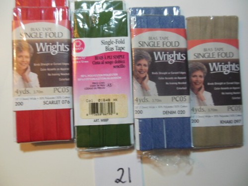 7 packages of NEW Single Fold Bias tape, 4 yds per pack, 35 Sets of Bias Tape - Picture 24 of 38