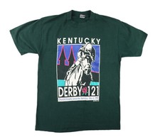 VTG 90s 1995 USA Adult Medium Kentucky Derby T Shirt Dark Green Single Stitch