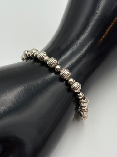 STERLING SILBER 925 ITALIEN 7,5" KUGELKETTE 6 mm breit ARMBAND 9,5 g