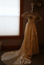 1950's Vintage Wedding Dress size 12-14 TALL from original ownerS CROWN