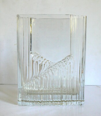 TAPIO WIRKKALA IITTALA GROSSE GLAS VASE SOINTU SOUND ART GLASS 70ER J. H 21,5 CM