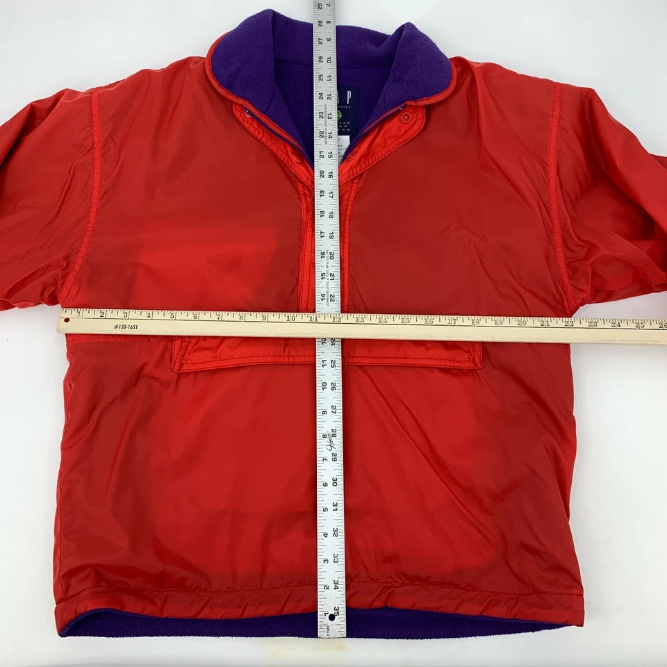Vintage Gap Fleece Mens S Small Red Anorak 1/2 Button Arctic Light Pullover 90s - Image 4 of 4