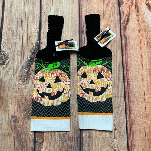 Halloween Sayings Pumpkin Kitchen Towel (Set of 2) - Fall Harvest Orange - Picture 5 of 5