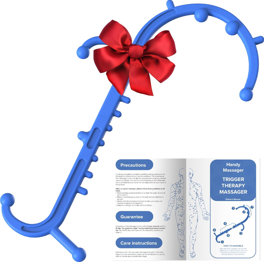 Blue Full Body Back and Neck Massager for Pain Relief and Trigger Point Therapy