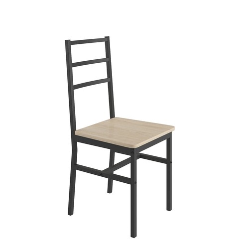5-Piece Set Table And Chair Solid Structure With Backrest, Industrial Style - Picture 5 of 9
