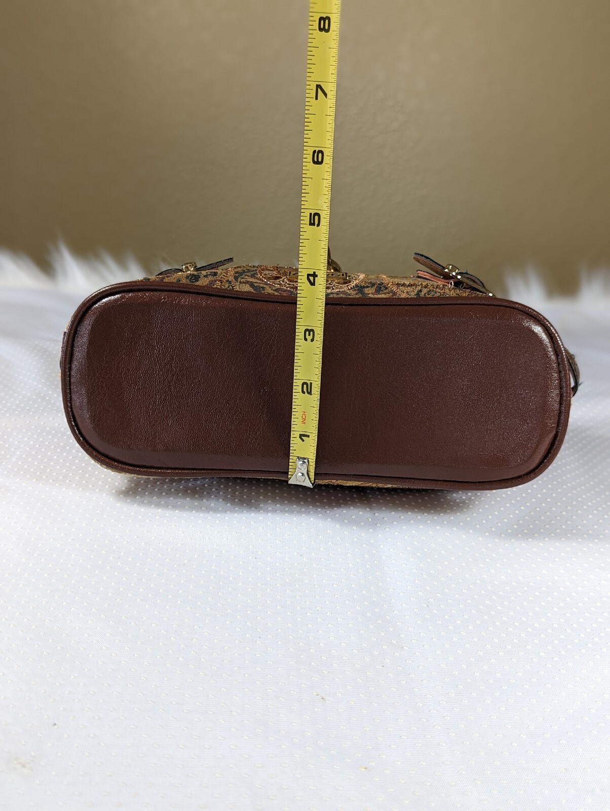 Vintage AGACCI Metallic Leather Patchwork Satchel… - image 4