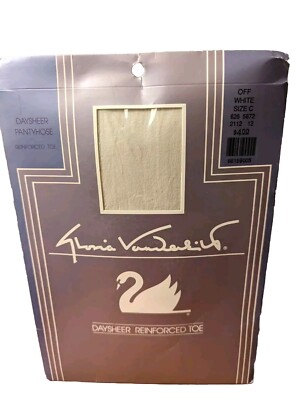Gloria Vanderbilt Pantyhose Day Sheer Color Off White Size C Reinforced Toe 
