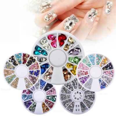 Nail Art Rhinestones Wheels - Assorted Crystal Gems, Glitter Beads For Nails, Body Art, Crafts, Costumes