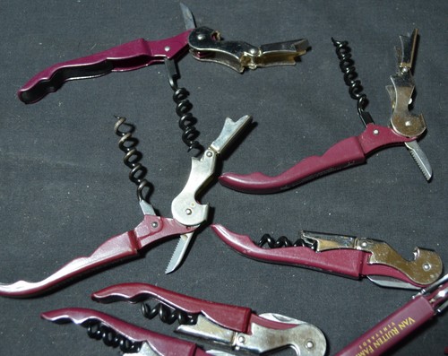 Waiter’s Corkscrew Maroon Various Brands Foil Knife Bottle Opener Wine Key Qty 1 - Picture 5 of 6