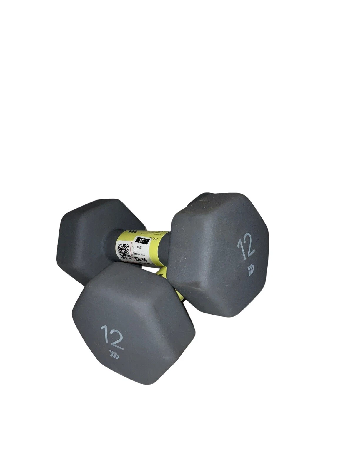 12lb Dumbbell Dumbell. 2pcs. 12lbs each. Grey Work Out Exercise Aerobics
