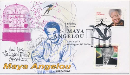 #4979 Dr. Maya Angelou Black Heritage Therome cachet FDC Canada combo Nelson Man