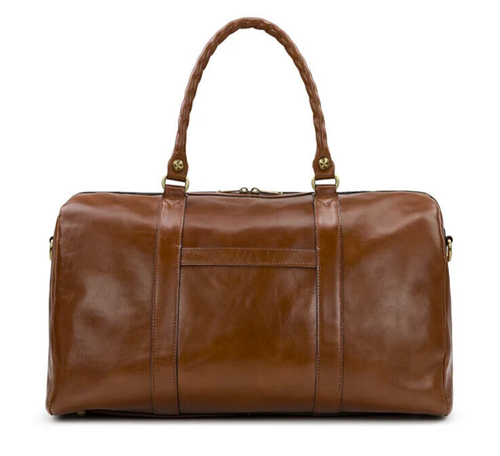Patricia Nash Milano Weekender Duffel Large Vintage Distressed Leather Cognac! - Picture 2 of 14