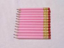 100 "Pastel Pink" Golf Pencils w/Erasers