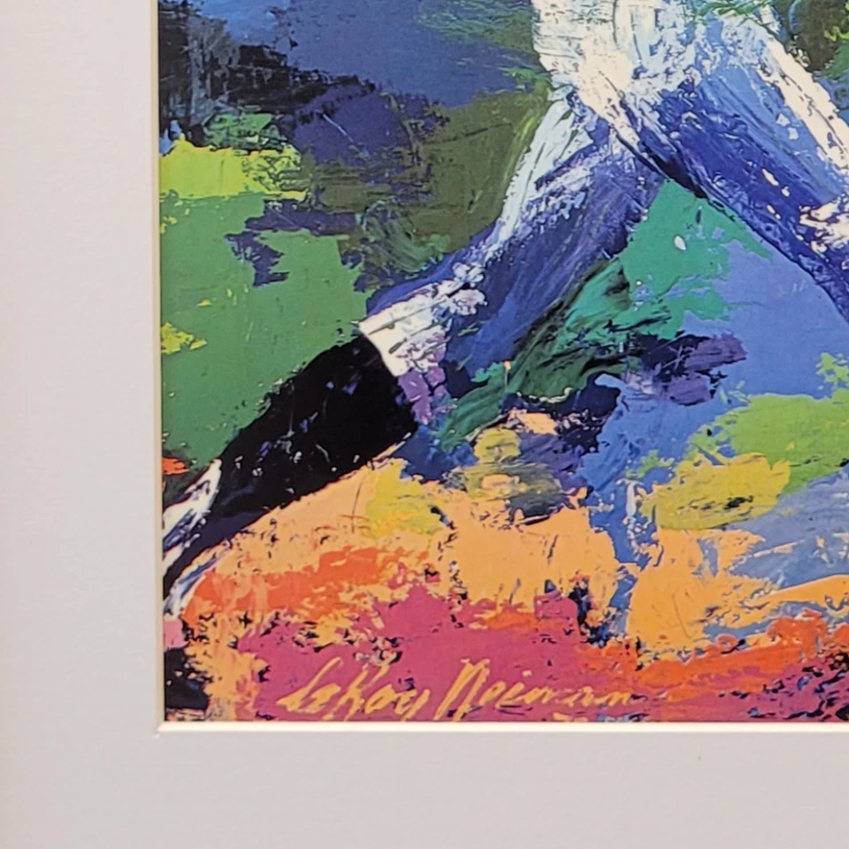 Leroy Neiman "Rusty Staub" Firmado en Impresión Años 80 Enmarcado Arte Pop Impresión Deportiva Foto 2 de 3
