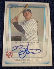 Topps 2011 Bowman Chrome Brandon Laird Autograph Prospects Yankees  #223/500