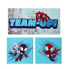 Idea Nuova Marvel Spider-Man 3-Piece Canvas Wall Art  Kids Bedroom Room Decor