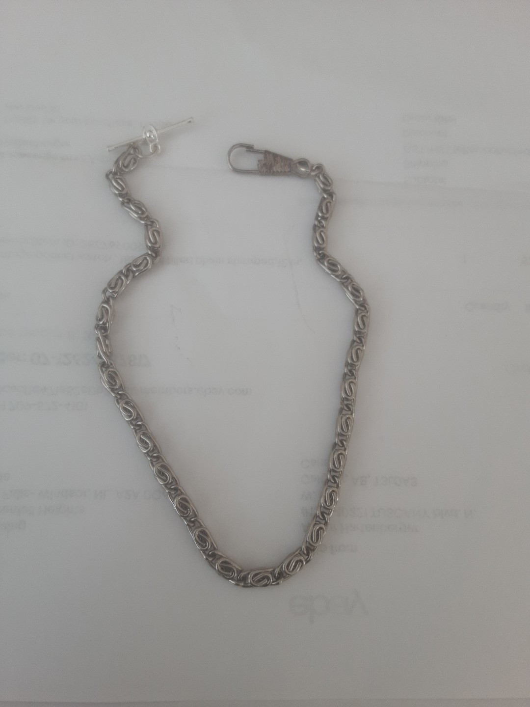 Vintage silver-filled pocket watch chain 11 inches used as shown