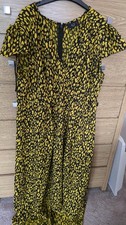 AX Paris Curve Beautiful Yellow and Black Leopard Print Midi Dress Size 24 New