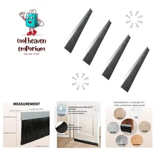 4 Sets x 39.37 Inches 2.5+0.91 Inches Door Brush Sweeps Seal Garage Door Seal...