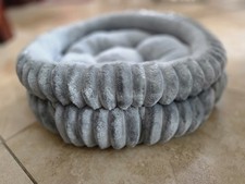 Gray Plush Nesting Cat Bed Machine Washable