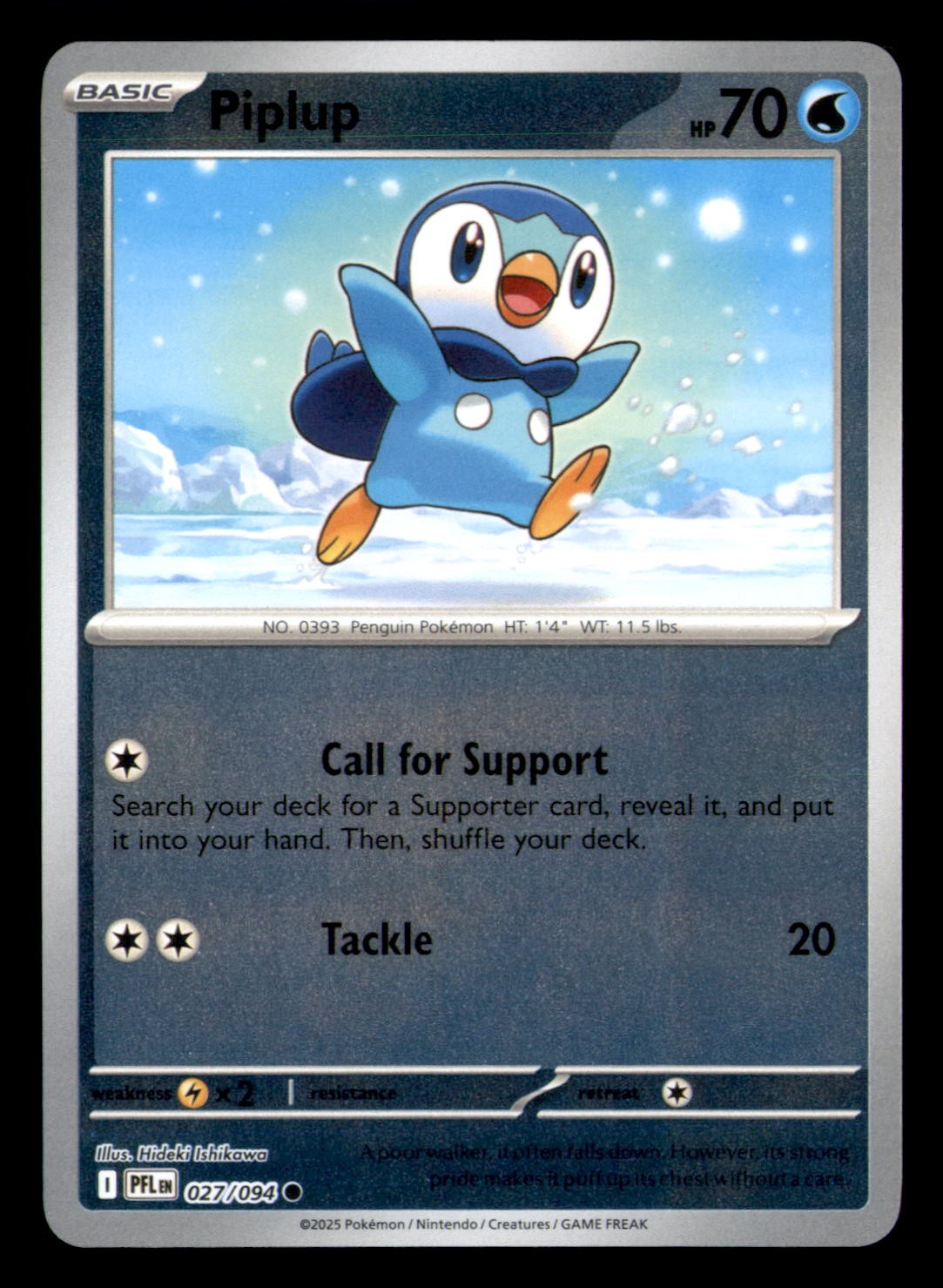 Piplup 027/094 Common Phantasmal Flames Pokemon Near Mint