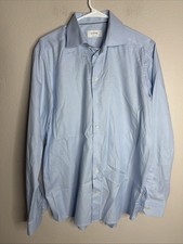 Eton Men's Dress Shirt Size 16 41 Contemporary Fit Blue Button Down Collar EUC