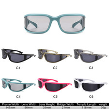 Eyecare Wraparound Futuristic Shield Sleek Sporty Sunglasses Rectangle Shield