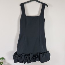 Club L Lucy Dress Mini Black Ruffle Scrunch Bum Backless 12 Prom Evening Wedding