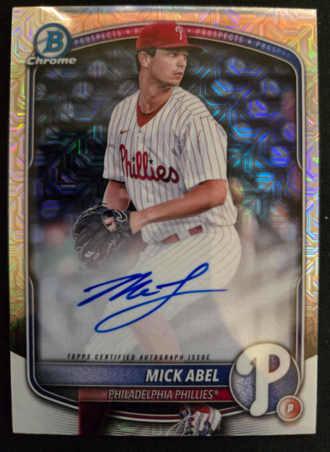 2025 Bowman Chrome MOJO AUTO BMA-MA Mick Abel, Philadelphia Phillies