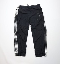 Vtg Y2K 2005 Adidas Mens L Spell Out Striped Lined Wide Leg Windbreaker Pants