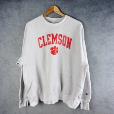 Vintage Clemson University Tigers Sweatshirt Mens XL Champion Reverse Weave