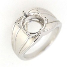 10x10 MM Round Shape Semi Mount Ring,925 Sterling Silver Semi Mount Ring