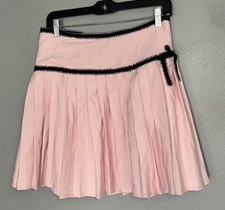 NEW WITH TAGS Plus Size 4x Forever 21 Pink Pleated Mini Skirt Black Bow Pastel