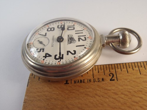 Vintage Westclox Train Pocket Watch Wind Up Train on Case Working - Picture 5 of 24