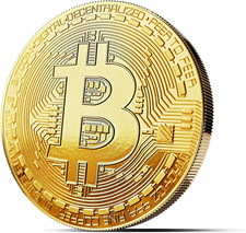 Physical Bitcoin Plated with 24-Carat Gold. a Real Collector‘S Item with Protect