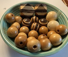 Vintage Wooden Beads  Statement Pieces  Lot Of 24
