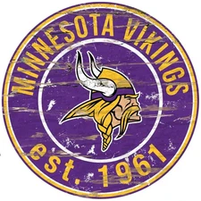 Minnesota Vikings 12” Distressed Established Date Wood Sign